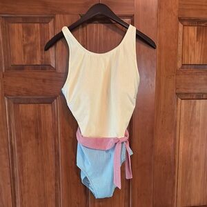 Lands' End One Piece Swimwear in Yellow and Blue